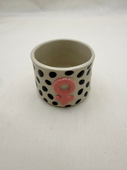 Blumentopf Punkte und pink Femii
